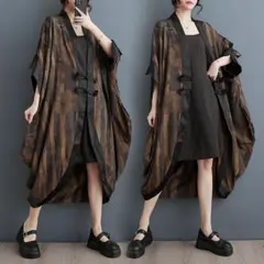 大流行新作 レトロ 気質満点 プリントワンピース おしゃれ度高め 切り替