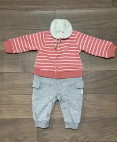 美品　冬服　防寒　kid's zoo カバーオール 80cm 裏起毛ロンパース