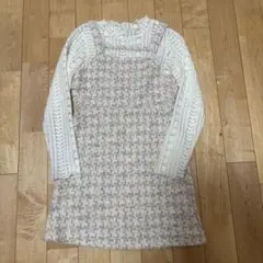 長袖レースワンピース（フリル襟）