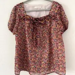 any sis サイズ2 花柄シフォンブラウス 半袖のサムネイル