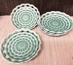 深海青磁 15cm 和皿 ヴィンテージ 5枚のサムネイル