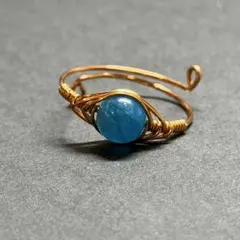 WR478FG 天然石 パワーストーン ワイヤーリング スペイン産 アパタイト