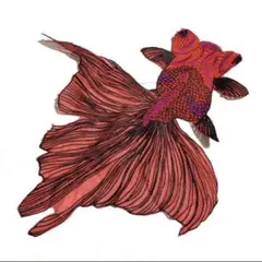 在庫わずか！特大サイズワッペン♥赤金魚♥リメイク素材♥新品♥ゴシック系♥