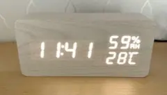 アイリスオーヤマ デジタル目覚まし時計＆温湿度計　ICW-01WH-W
