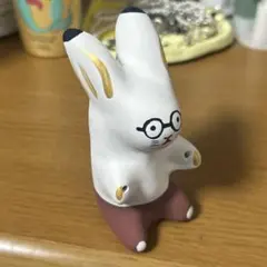 無印良品　福缶　陶器置物　張り子 陶人形　ふでうさぎ