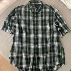 90s GAP オールド ギャップ ボタンダウン 半袖 チェック シャツ L