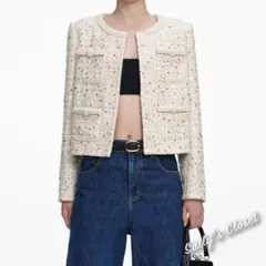 ❤️26新作 新品♡ SelfPortraitクリーム色パールジャケット♡　H62のサムネイル