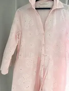 ZARA ピンク刺繍シャツワンピース XS