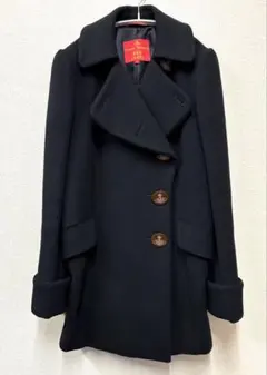ヴィヴィアンウエストウッド　パシュミナ混ウールピーコート 黒