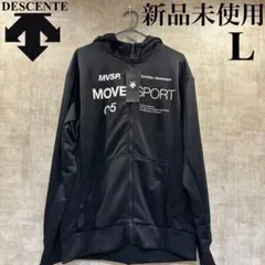 新品　デサント　パーカー　ライトスムーススウェット オーセンティックロゴ　黒　L