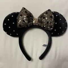 ディズニー　ミニーカチューシャ ブラック・ゴールド