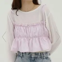 新品【Discoat】【umm.】ビジューキャミソール　ピンクのサムネイル