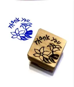 H1506.消しゴムはんこ(スタンプ)クレマチス Thank You