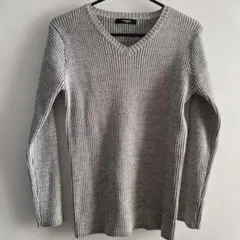 MORGAN グレー Vネック 長袖トップス