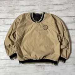 Winner Mate Vネック プルオーバー L ベージュ 企業ロゴメンズ古着