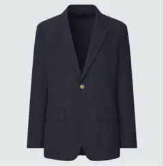 新品同様 ユニクロ コンフォートブレザー（袖丈着丈標準） ネイビー M