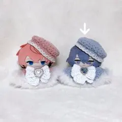 ① 【ライトブルー】にじぱぺっと 10cm ぬい服 ベレー帽&ケープセット