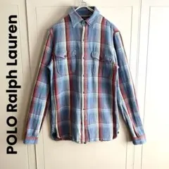 90s Polo by Ralph Lauren サーマルフードヘビーネルシャツ - メルカリ