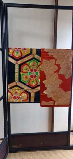 袋帯　多色花柄