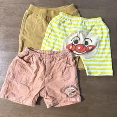 アンパンマン ハーフパンツ 半ズボン ストライプ　80cm 90cm ３点セット