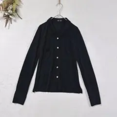 ソニア 長袖 シャツブラウス ストレッチ シェルボタン シンプル ブラック Mのサムネイル