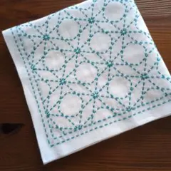 刺し子ふきん 完成品（八角寄せ）