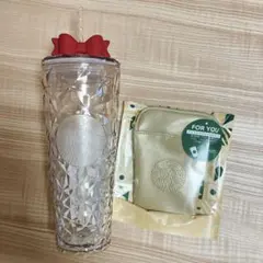 スタバ　ホリデー2025コールドカップタンブラーリボン710ml、