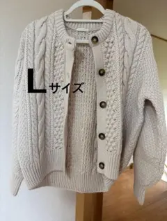 GU ケーブルコクーンカーディガン ナチュラル