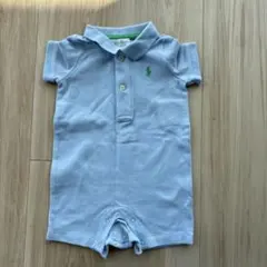 水色 ポロシャツスタイル ロンパース