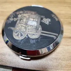 昭和レトロ花車デザイン コンパクトミラー