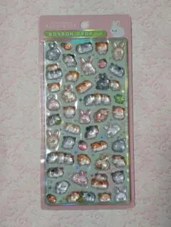 ボンボンドロップシール風 モルモット＆ウサギ