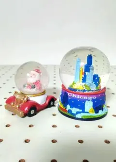 クリスマス チカゴ 雪降る サンタクロース スノードーム   スノーボール