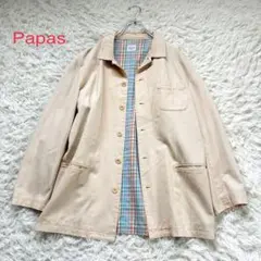 【希少/日本製】Papas パパス カバーオール L アイボリー ヴィンテージ 2026年最新】PAPAS 柄：無地 メンズ カバーオールの人気アイテム