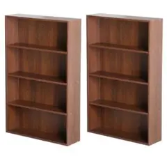 薄型カラーボックス 4段 幅広 幅60cm 2個セット（アッシュブラウン）