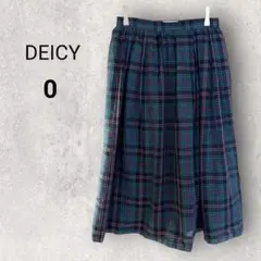 デイシー ロングチェックスカート ミモレ丈 サイズ0 ネイビー 春 夏 日本製のサムネイル