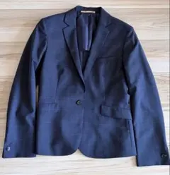 ダークブルー チェック柄 パンツスーツ上下セット