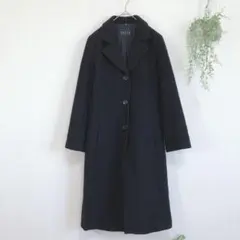 2589 ボッシュ ウールロングコート アウター チェスターコート 黒 M