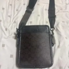 coachダークブラウン レザー ショルダーバッグ