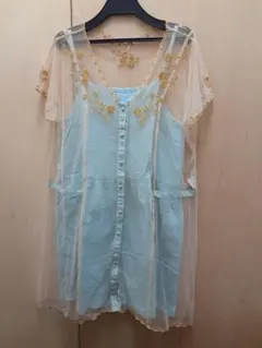Par Avion パラビオン チュールオーガンジー刺繍ワンピースインナーセット