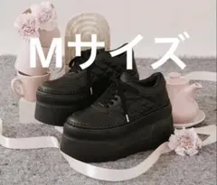 ♡ ダーリッチ Darich DDロゴキルティングスニーカー M ブラック 黒
