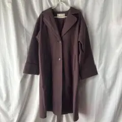 ブラウン ロングコート ダブルボタン