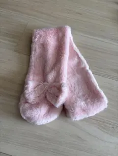 ピンクファーリボンマフラー