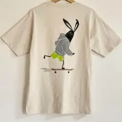 匿名発送　シャビー Tシャツ Mサイズ　うさぎ スケボー ベージュ系