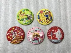 ディズニー　2 刺繍缶バッジ　5個セット ベイマックス　美女と野獣　バンビ