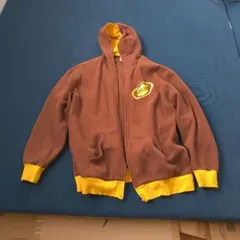 NSU ジップアップパーカー ブラウン×イエロー Mサイズ