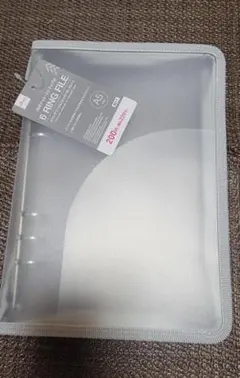 新品未使用　6リングファイル A5サイズ ジッパー付き グレー