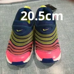 NIKE ダイナモフリースリッポン スニーカー 紺×ネオンカラー　20.5cm