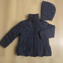 ネイビー中綿コート リボン付き　130cm