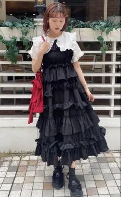 merry jenny ビッグフリルカラーブラウス ブラックのサムネイル
