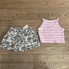 ゼブラ柄ハーフパンツとタンクトップセット